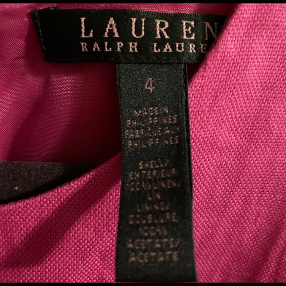 Ralph Lauren linen A line dress bright pink color, size 4 - Picture 4 of 7